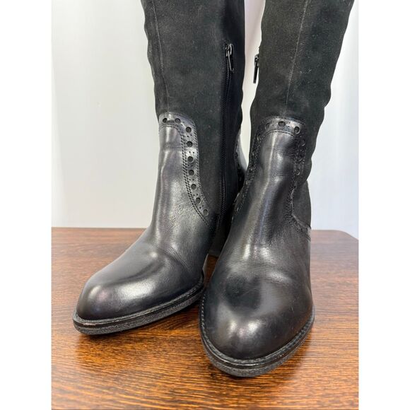 Franco Sarto Women’s black/black leather suede tall riding boot L Torch size 7.5 - Picture 4 of 10